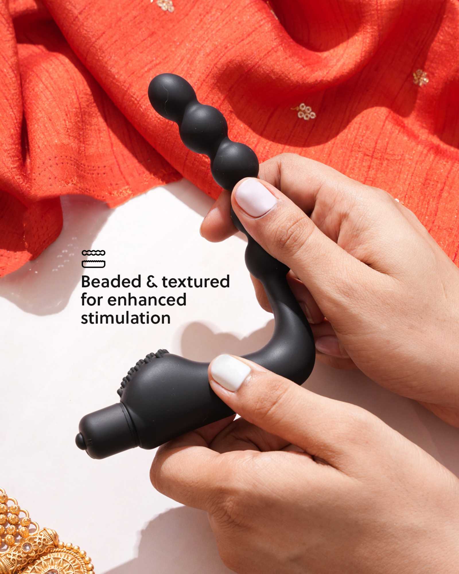 Sangya 21 - Beaded Silicone sleeve with a Bullet Massager