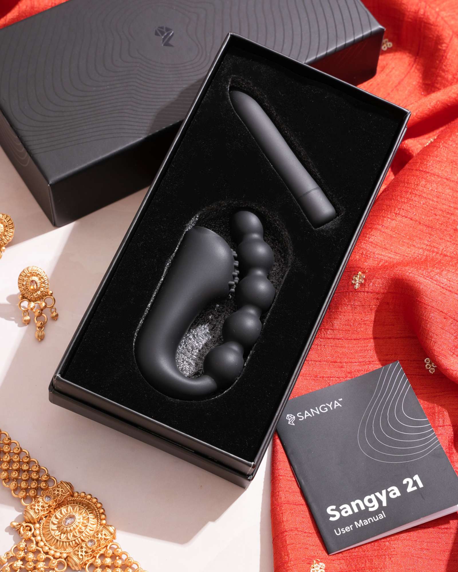 Sangya 21 - Beaded Silicone sleeve with a Bullet Massager